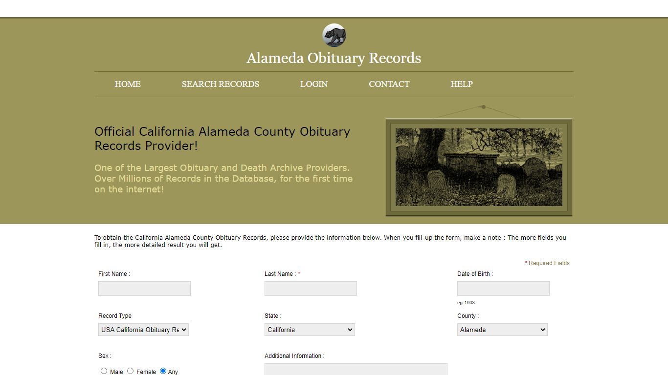 Alameda County Obituary Records. Public Records ...